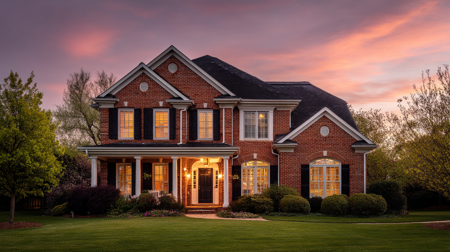 contentcreationteamkova Two story brick home with glowing windo 6e023e90 cf57 4d92 931e 741cc8e180a8