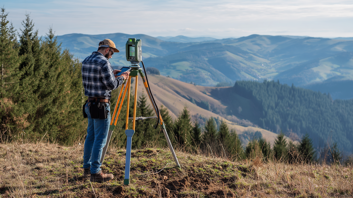 contentcreationteamkova land surveyor using GPS and tripod on a 6140f790 d637 459a 8bcc e4df35b496e4