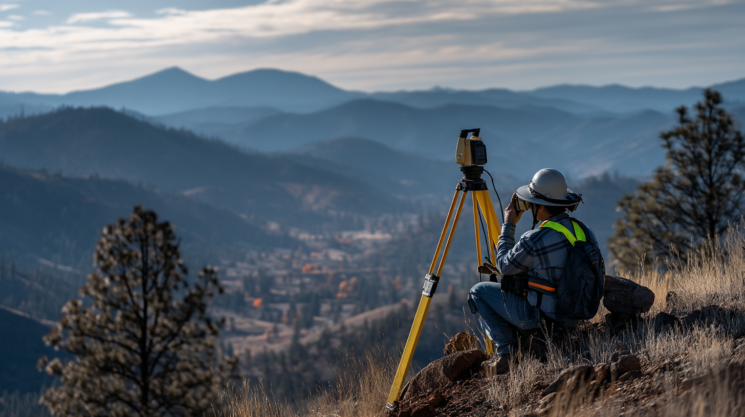 contentcreationteamkova land surveyor using GPS and tripod on a 4fa71a36 7bd3 4bf1 b156 f14454c0ff22