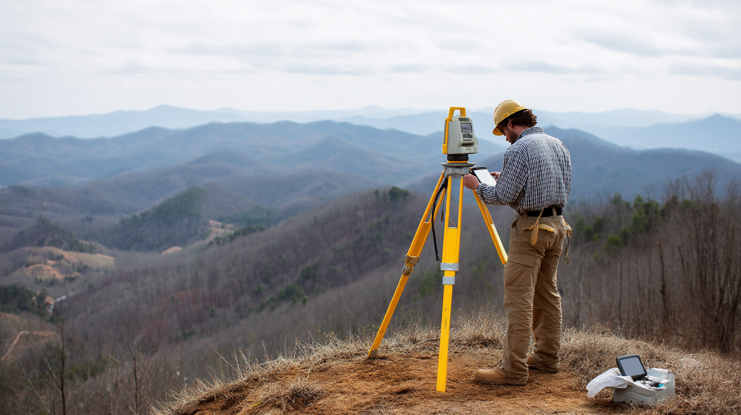 contentcreationteamkova land surveyor using GPS and tripod on a b84918dc 2ac1 4857 a577 3b2b0349aceb