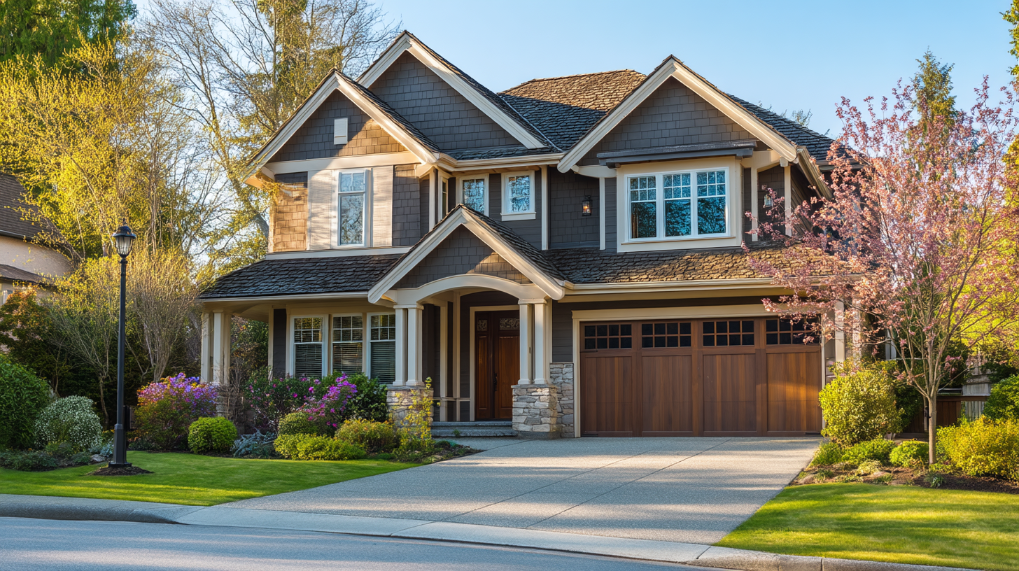 Kova Team upscale two story home with long driveway and trimmed da50c1f9 a90a 4067 8247 dfbf1694fa75